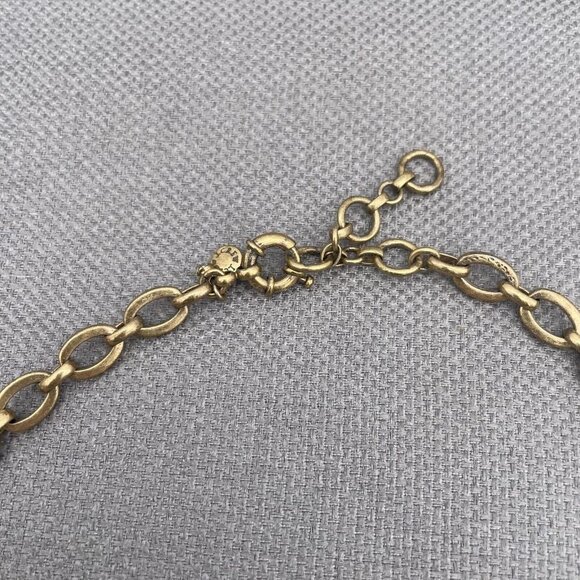 J.Crew Faceted Crystals Arrowheads Chain Necklace Gold Tone 18-20 Inch - Picture 6 of 6